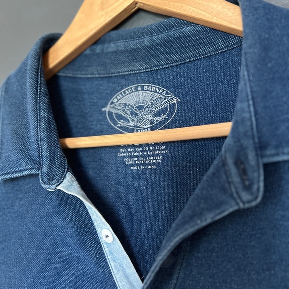 Wallace & Barnes indigo dyed polo Large - Picture 3 of 6